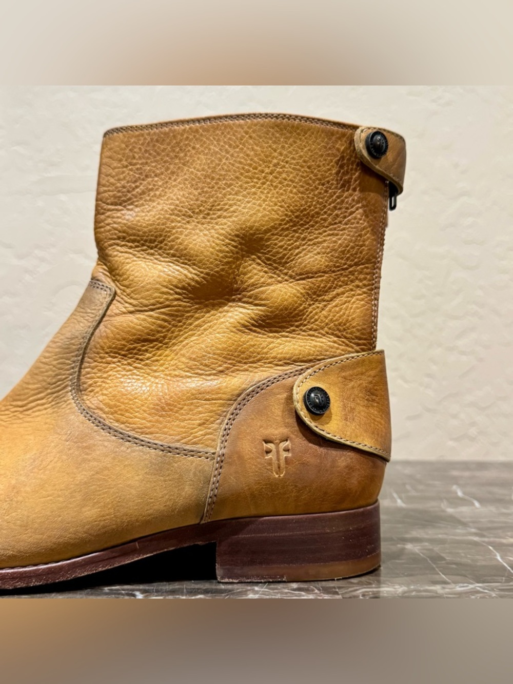 Frye Back Zip Leather Short Riding Boots - Picture 2 of 14